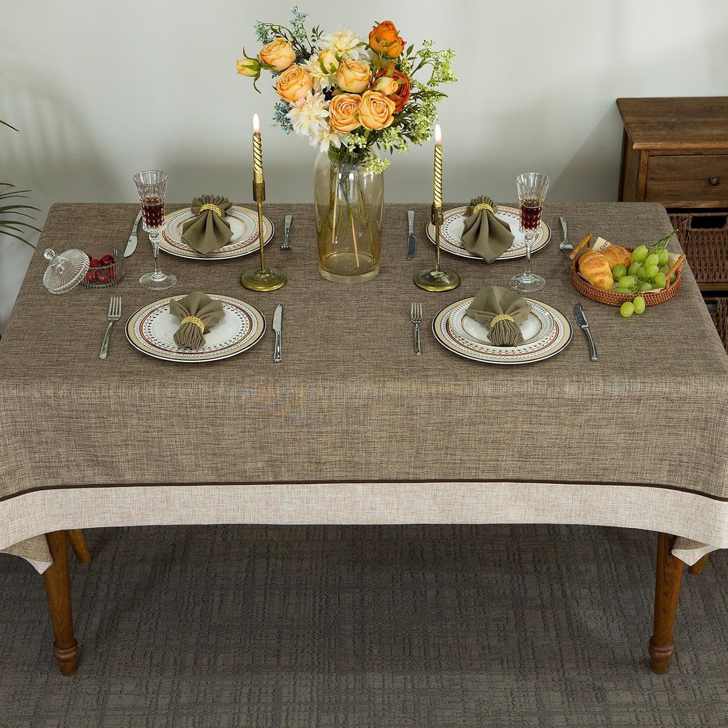 solid-bordered-retro-tablecloths-classic-textured-table-clothes-linen-style-rustic-washable-tablecloth-rectangle-oblong-table-cloth-cover-kitchen-dinning-tabletop-decor-flax-55x70-inch