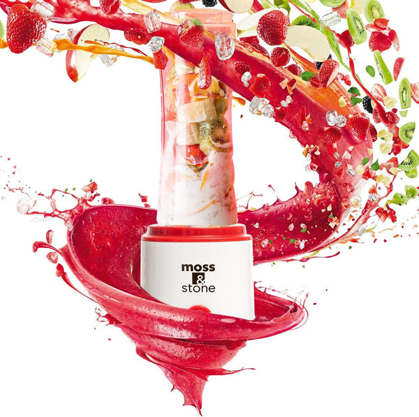 Single Serve Blender, White & Red, 20 Oz5