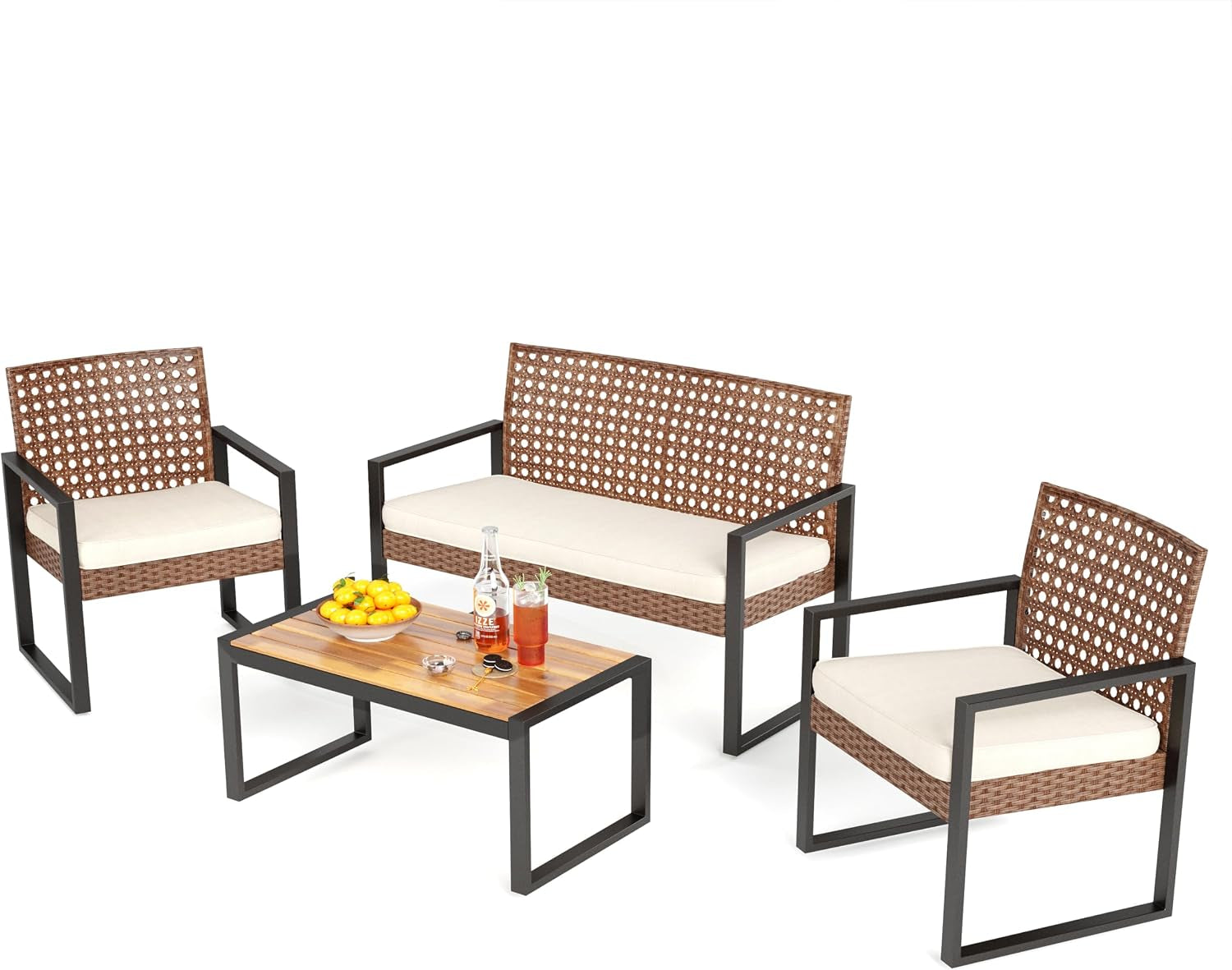 4-piece-brown-wicker-patio-furniture-set-with-beigeround-hole