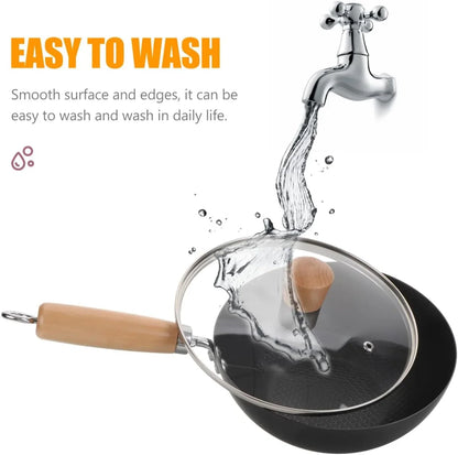 Mini Iron Pot Lid Nonstick Skillet for Cooking Stir Fry Pan Chinese Wok Kitchenware for Stove7