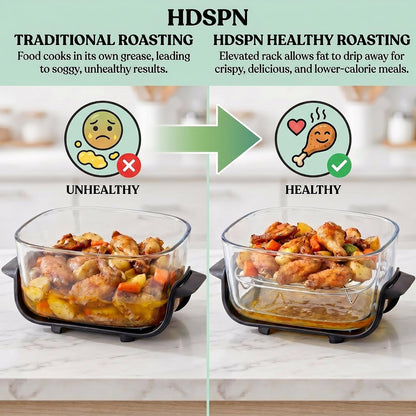 2-Pack Square Crisper Racks for Ninja Crispi 2.5/4/6 QT | Food-Grade 18/8 Stainless Steel, Dishwasher Safe, 0.8-In Enhanced Air Circulation, Sturdy2