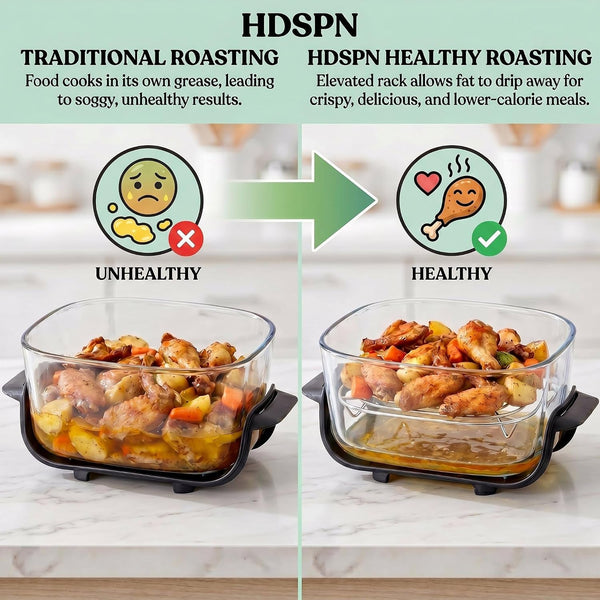 2-Pack Square Crisper Racks for Ninja Crispi 2.5/4/6 QT | Food-Grade 18/8 Stainless Steel, Dishwasher Safe, 0.8-In Enhanced Air Circulation, Sturdy2