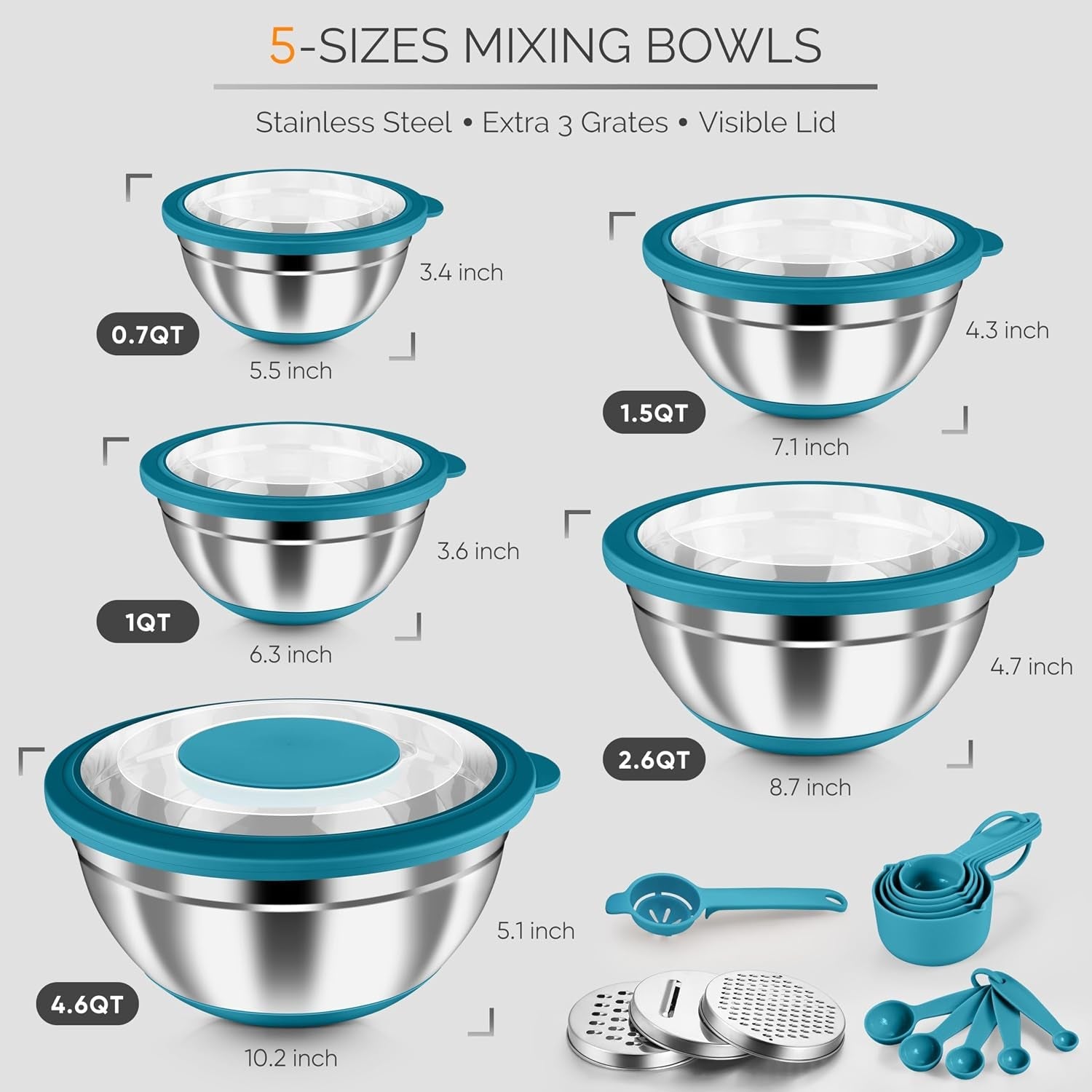mixing-bowls-24-piece-stainless-steel-salad-serving-bowl-with-airtight-clear-lids-metal-nesting-bowl-for-kitchen-cooking-prepping-storing-with-3-graters-4-6-2-6-1-5-1-0-7-qt-teal-blue