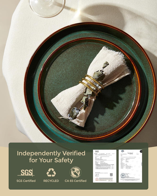 Ceramic Plates and Bowls Sets for 4, 12Pcs Dinnerware Sets, Dish Set5