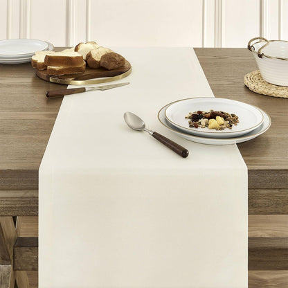 Basic Linen Style Table Runner, 14X72 Inch Ivory5