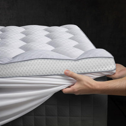 3 Inch Ultra-Fluffy Memory Foam Mattress Topper Queen for Back Pain, Soft Comfy Pillow Top Queen Mattress Topper with 4X Support, Mattress Pad with Breathable Air Mesh Sides, 6-21'' Deep Pocket1