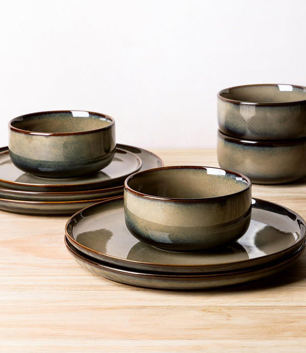 Ceramic Dinnerware Set for 6, 18-Piece Plates and Bowls Set4