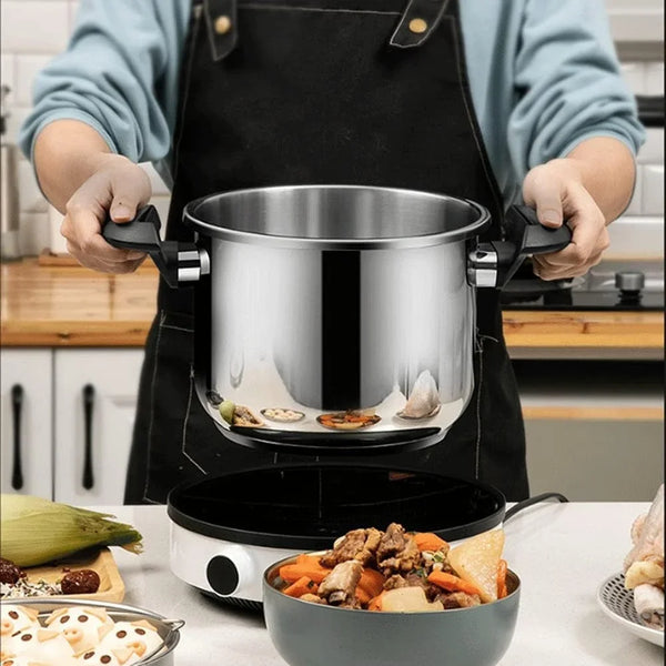316 Stainless Steel Pressure Cooker, Explosion-Proof Pressure Cooker with Self-Locking Safety Valve, Visible Lid, Household Gas Stove and Induction Cooker (Size : 7L)3