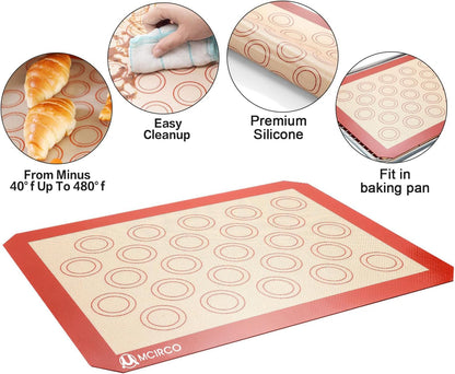 Baking Sheet with Cooling Rack, Baking Mat Set, Set of 6 | Stainless Steel Cookie Pan with Cooling Rack, 2 Sheets + 2 Racks + 2 Mats,Baking Pan, Size 16 X 12 X 1 Inch Easy Clean5