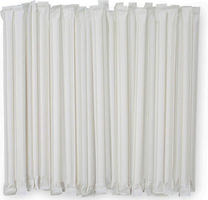 Clear Plastic Straws Individually Wrapped 1000 Pack - 8 Inch Drinking Straw, BPA Free - Restaurant Style Disposable Straws 0.24" Wide, Bulk Set2