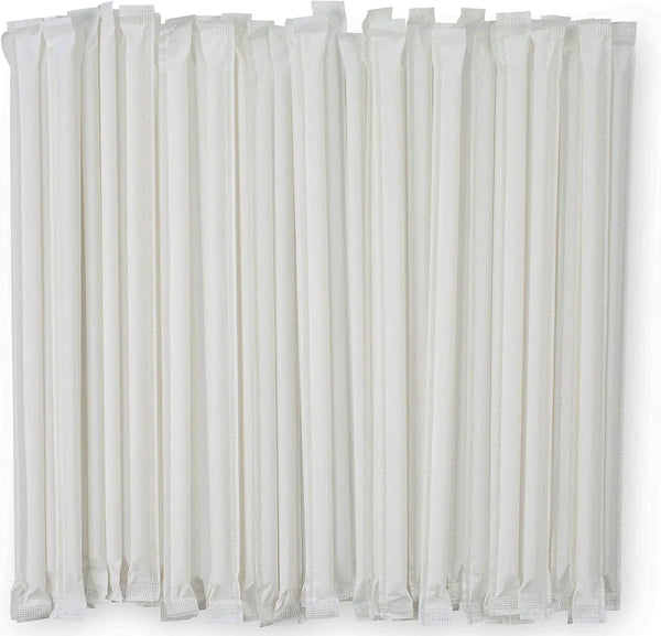 Clear Plastic Straws Individually Wrapped 1000 Pack - 8 Inch Drinking Straw, BPA Free - Restaurant Style Disposable Straws 0.24" Wide, Bulk Set2