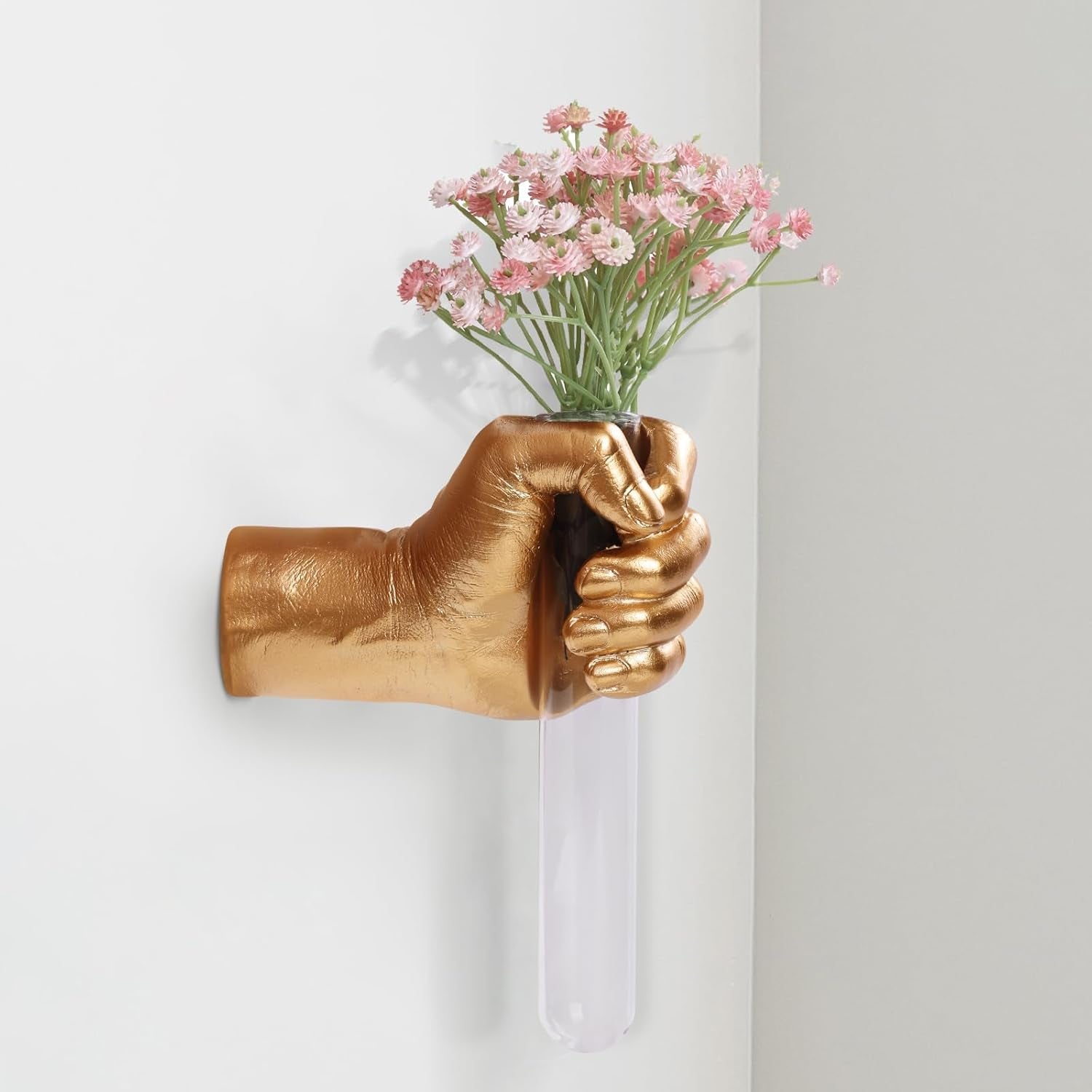 gold-wall-sculptures-hand-vases-home-decor-wall-mount-art-sculpture-unique-wall-art-statue-funky-flower-vase-decorations-modern-eclectic-hanging-decor-glass-test-tube-vase