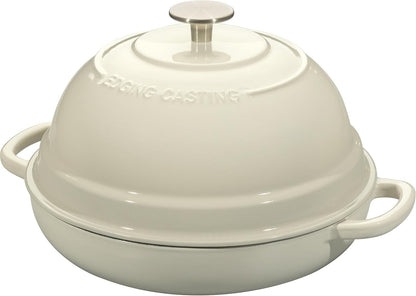 Enameled Cast Iron Dutch Oven Pot with Lid, round Bread Oven for Homemade Sourdough Bread Baking, 6 Quart, White2