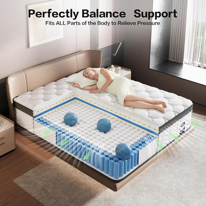 Queen Mattress, 12 Inch, Hybrid Mattress in a Box, Medium Firm3