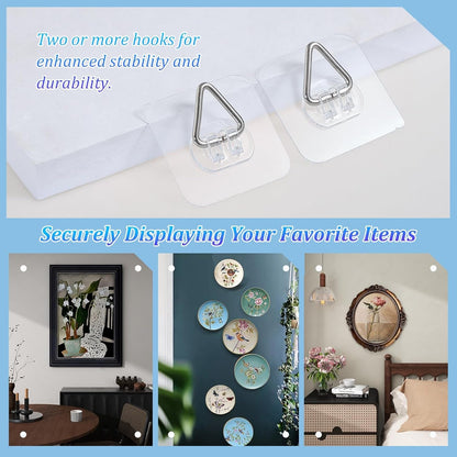 Wall Plate Hangers for Display - Invisible Adhesive Picture Hangers for Wall - Ideal for Hanging Decorative Plates | Photo Frames | Paintings - 2.4 Inch7