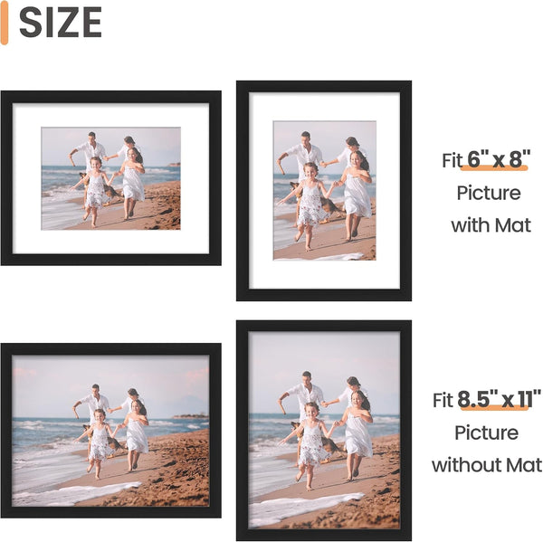 8.5 by 11 Picture Frame, Gallery Wall Frames Set of 5, Black5