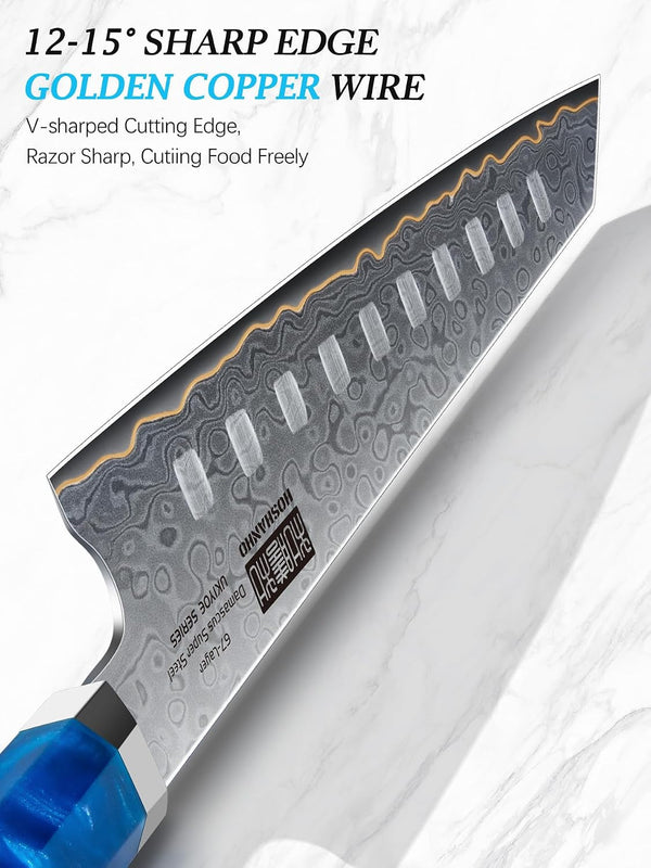 7" Damascus Santoku Knife, 67-Layer Damascus Kitchen Chef Knife3