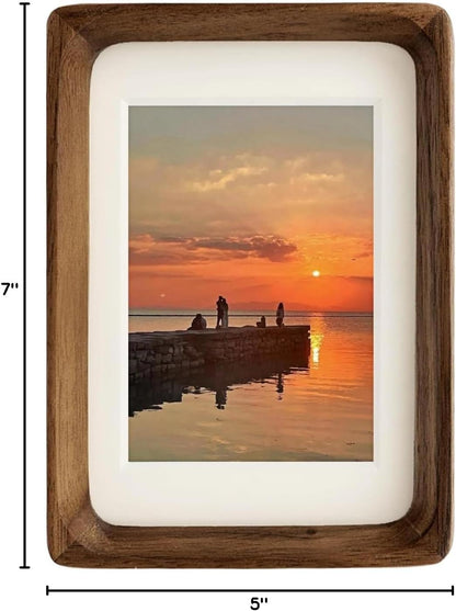 Natural Walnut 5X7 Picture Frame Wood with Mat for 4X6 Photos10