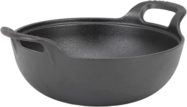 Cast Iron Wok Pan 14 Inch Pre Seasoned Stir Fry Skillet with Wooden Lid Flat Bottom Oven Safe for Authentic Asian Cooking on Stovetop for Home Cooks (25Cm)8
