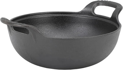Cast Iron Wok Pan, 14.2In Large Stir Fry Pan, Flat Bottom Wok with Wooden Lid and Handle, Uncoated Cooking Wok, for All Cooktops (20Cm)9