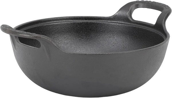 Cast Iron Wok Pan, 14.2In Large Stir Fry Pan, Flat Bottom Wok with Wooden Lid and Handle, Uncoated Cooking Wok, for All Cooktops (20Cm)9