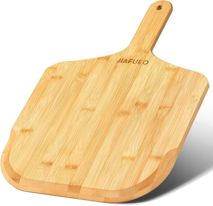 Pizza Peel 12 Inch, Bamboo Pizza Paddle Spatula | Wooden Pizza Cutting Board for Cheese Bread Fruit Vegetables, Multi-Purpose Oven Accessories for Baking Homemade1