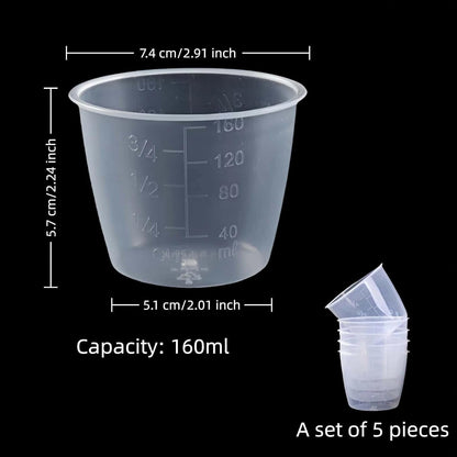 5-Pack 160Ml Transparent Rice Measuring Cups | Clear Ml/Cup Markings | Multi-Purpose Dry & Liquid Ingredient Cups | Stackable Food-Grade PP Kitchen Utensils for Cooking, Baking & Daily Use7