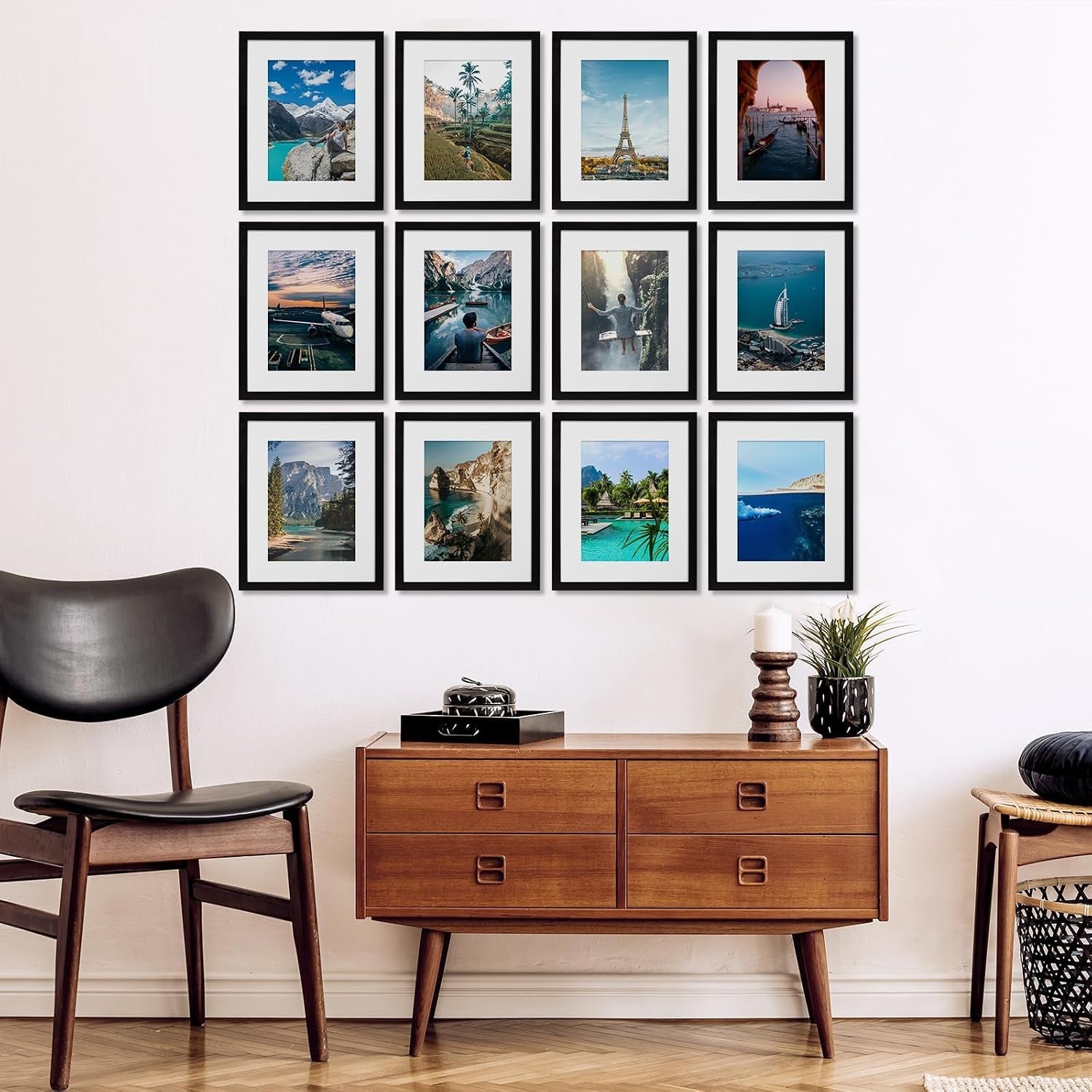 8x10-picture-frame-set-of-12-with-plastic-cover-pvc-black