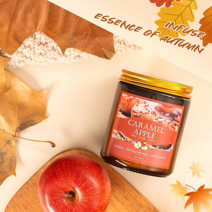 Fall Candles Set, 6 Pack Candles for Home Scented Natural Soy Wax, Autumn Gifts Set for Women Men, Fall Fragrance of Pumpkin/Cinnamon/Vanilla Cupcake/Apple/Harvest/Latte6