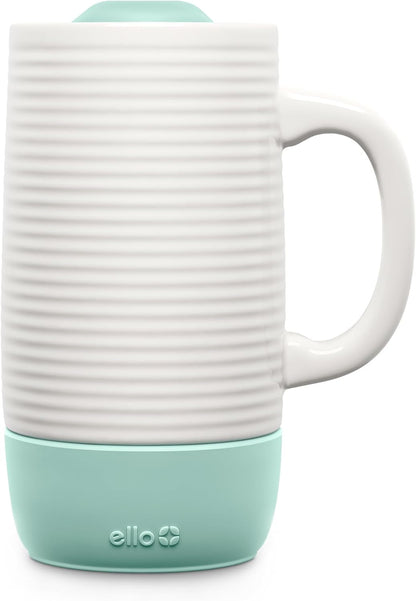 Jane 18Oz Ceramic Travel Mug with Handle, Splash-Resistant Slider Lid and Built-In Coaster, Perfect for Coffee and Tea, BPA Free, Dishwasher Safe, Holiday Gift Her Him, Yucca | Splash-Resistant Ceramic Coffee Tumbler with Handle and Silicone Base. Bpa-Free, Great for Hot Drinks, Tea, and Gifting.1