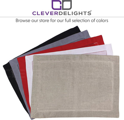 14" X 20" Hemstitched Placemats - 55% Linen / 45% Cotton Blend - Dining Kitchen Table Linens (6, Slate)3