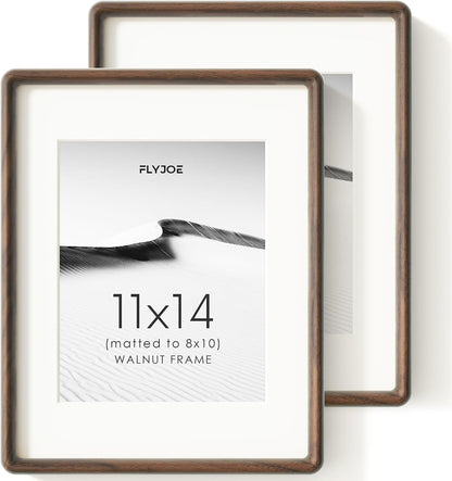 11X14 Picture Frame, Solid Walnut Wood Photo Frame, Rounded Corner, 2 Pack1