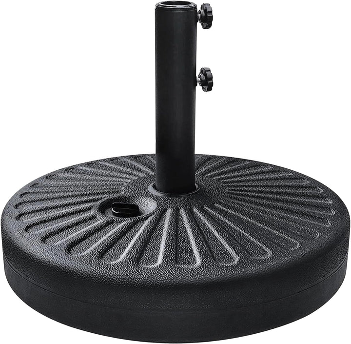 USA 18" 82LBS Capacity Heavy Duty Patio Umbrella Stand, Water or Sand Filled Base, Rust-Free Outdoor Holder with 2 Adjustable Knobs for Backyard, Deck, Lawn, Poolside Fits 1.5"-1.9" Poles