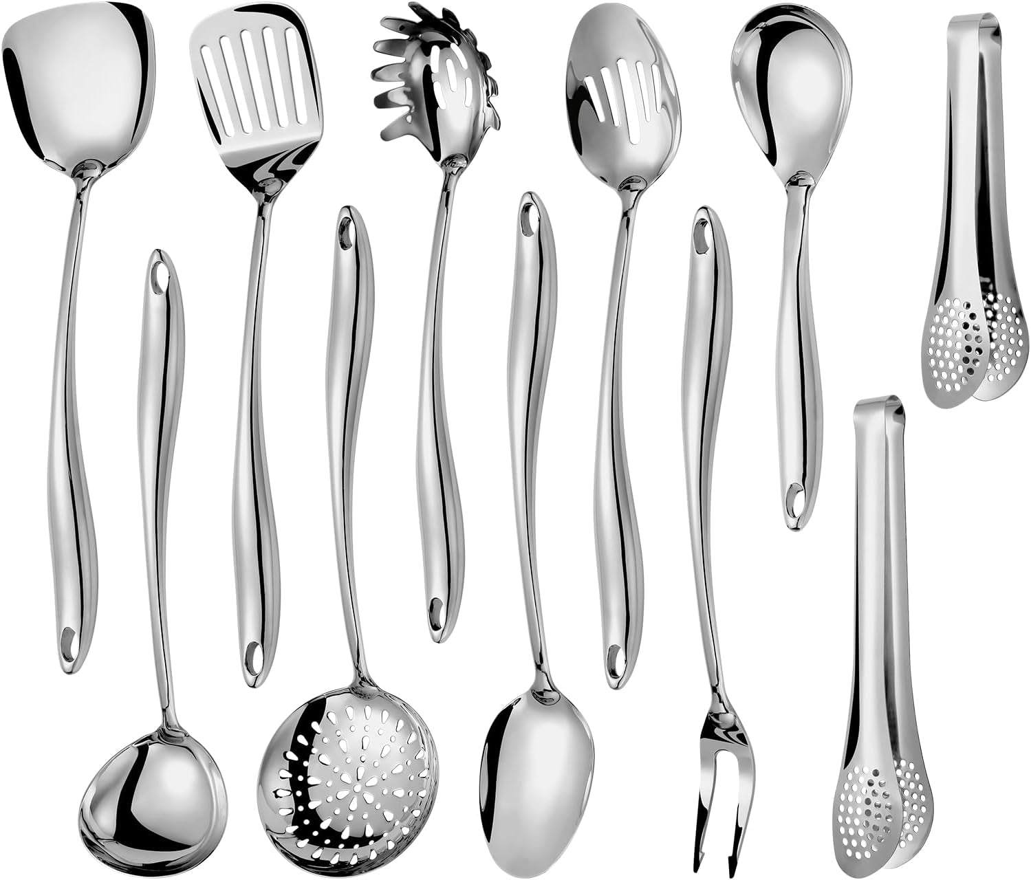 304-stainlss-steel-kitchen-utensils-set-11-pcs-long-metal-cooking-utensil-gadgets-tools-set-with-spatula-spoon-ladle-skimmer-turner-pasta-server-tongsmirror-polished-dishwasher-safe