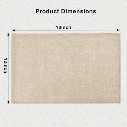 Beige Faux Linen Placemats Set of 6, Heat Resistant Washable Double Layer Cloth Place Mats for Dining Table, Wrinkle Resistant Linen Textured Farmhouse Kitchen Decor（6，Beige）5