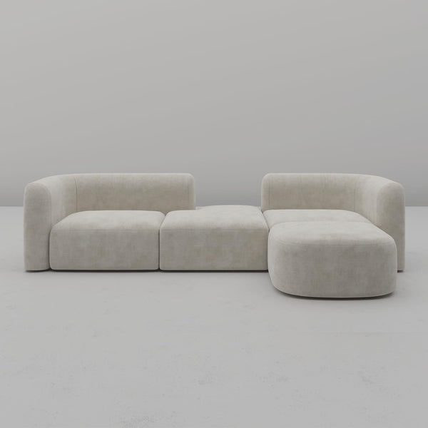Mellow Modern Tight Curved Back Velvet Sofa, 4 Seater Modular7