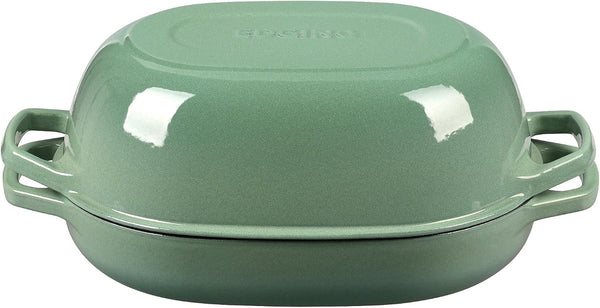 Enameled Cast Iron Oval Dutch Oven Pot with Lid, Dutch Oven for Sourdough Bread Baking, Bread Oven, Bread Dutch Oven, Oval Bread Pan, 7Qt, Sage Green8