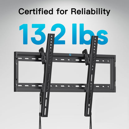 Tilt TV Wall Mount Bracket Low Profile for Most 37-90 Inch LED LCD OLED Plasma Flat Curved Tvs, Large Tilting Mount Fits 16"-24" Wood Studs Max VESA 600X400Mm Holds up to 132Lbs4
