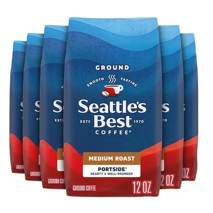 Seattle’S Best Coffee, Medium Roast Ground Coffee, Portside, 100% Arabica, 6 Bags (12 Oz Each)1