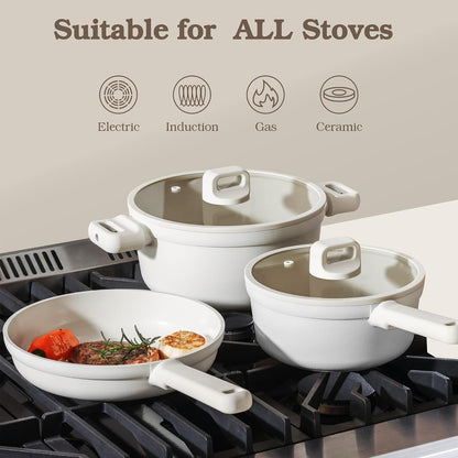 Ceramic Pots and Pans Set Nonstick, 20Pcs Cookware Set, White | Non Stick Ceramic Coating, Non-Toxic Healthy Kitchen Cooking Set, Induction Compatible, Dishwasher Safe, PFAS/PTFE/PFOA Free9