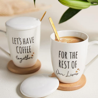 BRIDAL Ceramic Engagement Gifts for Couples Coffee Mugs Set of 2, 12 Oz | Unique Newly Engaged Bachelorette Bridal Shower Gift for Bride, Anniversary Wedding Gifts for Couple Housewarming Gift Ideas7