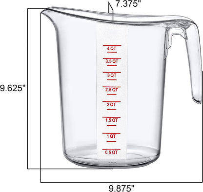'- Melissa - 128-Ounce Plastic Measuring Pitcher (2-Pack), 16-Cup (4-Quart) Food-Grade Measuring Jug, Unbreakable, Stackable, Dishwasher-Safe, Great for Oil, Vinegar, Flour, and More3