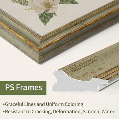 Vintage 8X10 Picture Frame Gold Line Sage Green Photo Frames4