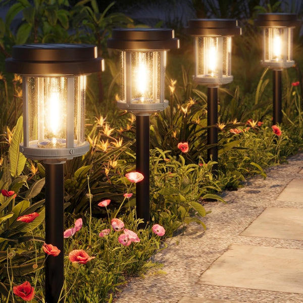 6 Pack Solar Pathway Lights Outdoor, 20 LM Solar Lights for Garden9