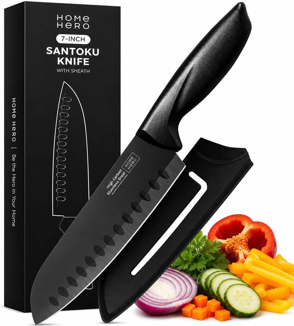 Santoku Knife with Sheath - High Carbon Stainless Steel Knife1