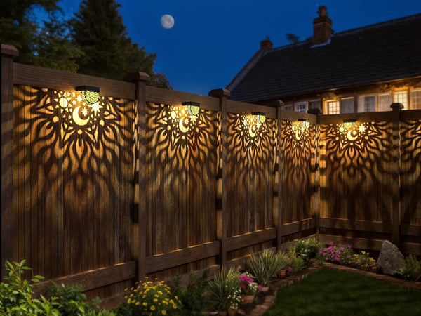 Solar Fence Lights 6 Pack Solar Deck Lights Waterproof LED Solar Powered Step Light Wall Lights Outdoor Decorations Warm Yellow Light Decorative Lighting for Garden (Black)2