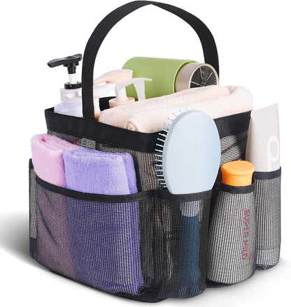 Mesh Shower Caddy Portable for College Dorm Room Essentials, 8-Pocket Large Capacity Shower Bag for Beach, Swimming, Gym - Essential Toiletry Storage Bag1