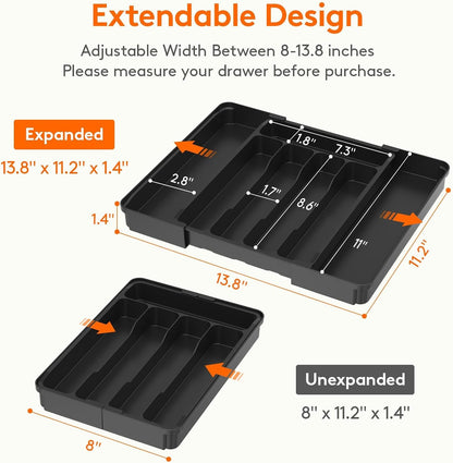 Expandable Silverware Drawer Organizer, Kitchen Utensil Tray3