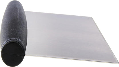 Multi-Purpose Bench Scraper, Stainless Steel Dough Cutter with Measurement Marks, Dishwasher Safe, Non-Slip Contoured Grip, 6", Black, Silver2
