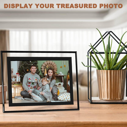 5X7 Picture Frames Set of 2, Black Glass Photo Frame, Only for Tabletop Display, Gift Picture Frame, Horizontally or Vertically (5X7, Black)3
